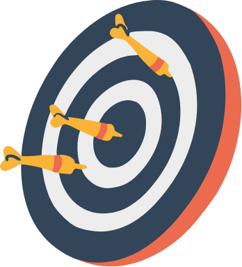 Ilustración de diana con dardos